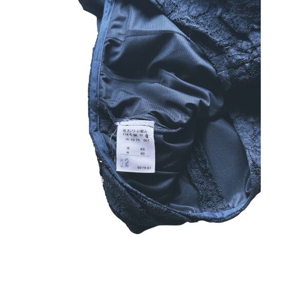 Moschino Cheap & Chic Vintage Lace Bow Pleated Mini Skirt XS Black Whimsigoth - Picture 5 of 7